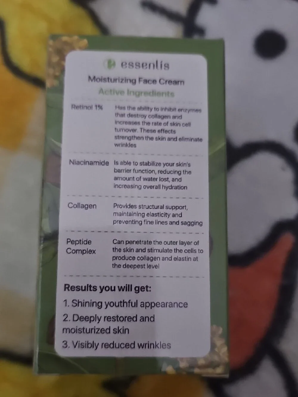 Essenlis Retinol & Collagen Moisturizing Face Cream - Anti-Aging (Green)